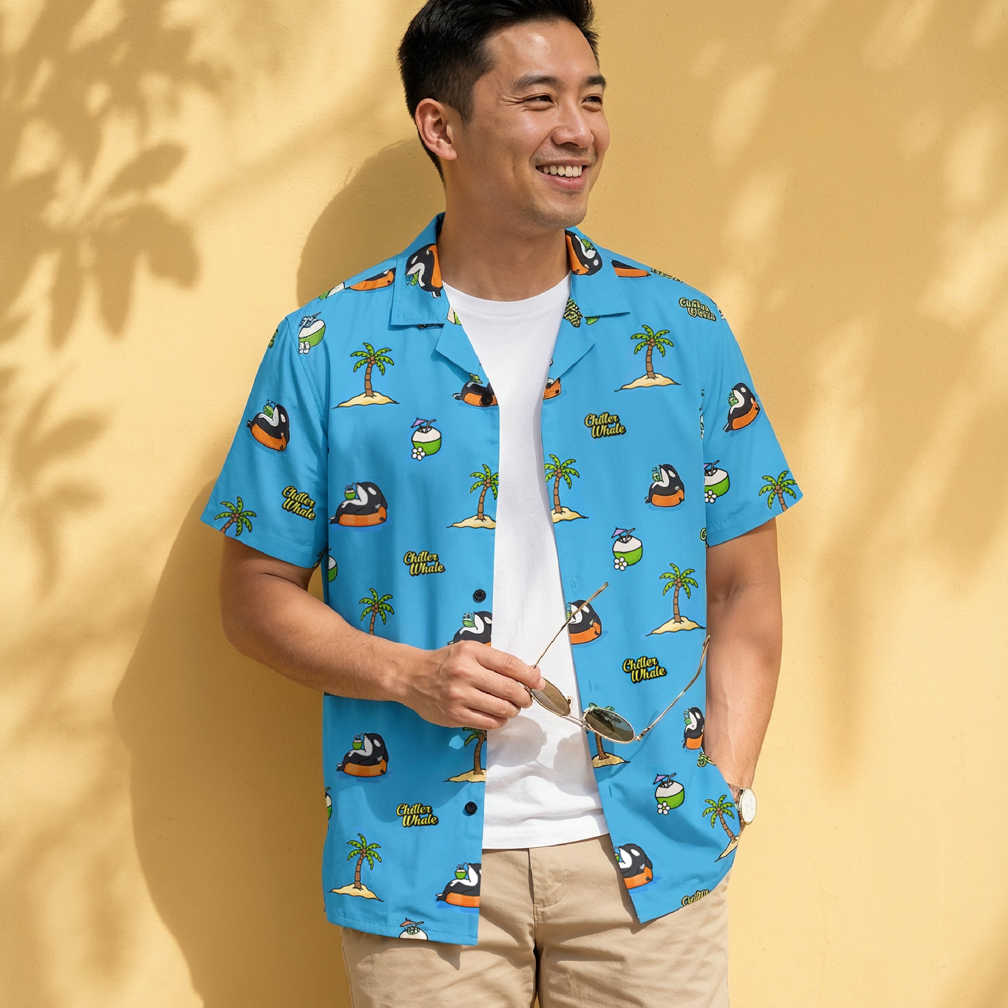 Dolphin Button Up Shirts - All-Over Print Ocean Hawaiian Style Shirts ...