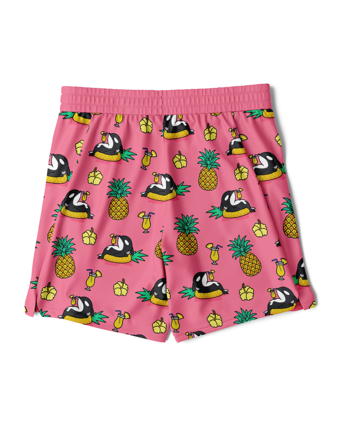 Chiller Whale Pineapple Orca Pink 2-in-1 Sport Shorts
