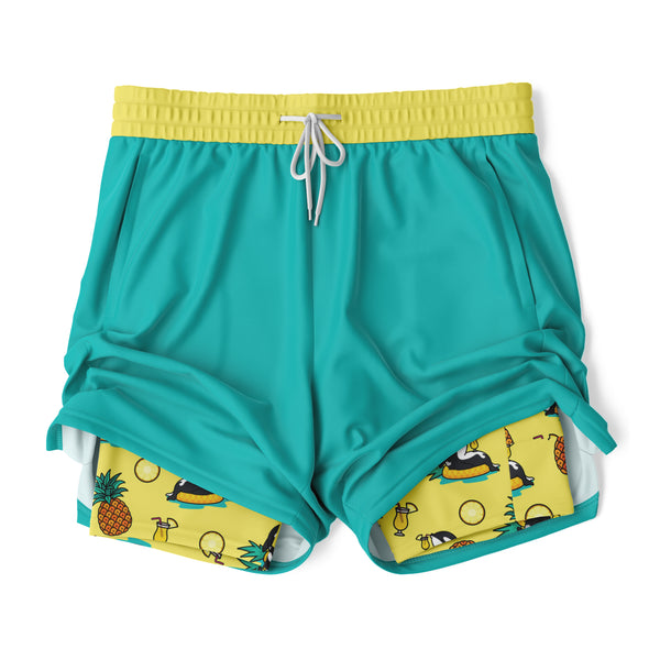 Chiller Whale Pineapple Orca 2-in-1 Sport Shorts