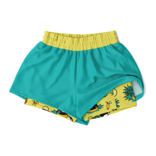 Chiller Whale Pineapple Orca Women's 2-in-1 Sport Shorts