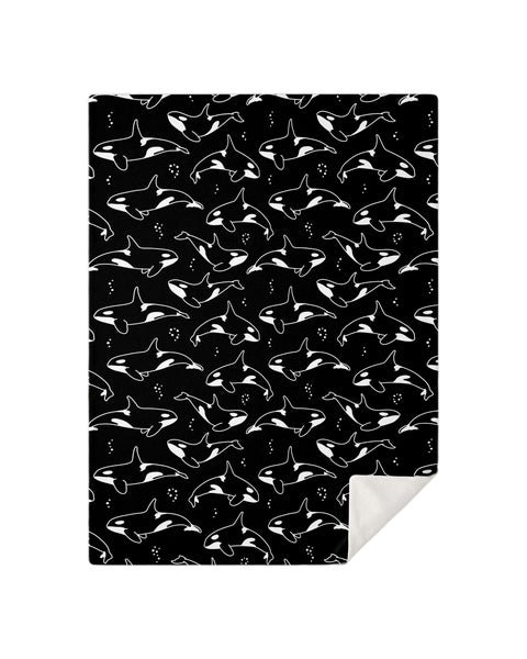 Black And White Orca Blanket