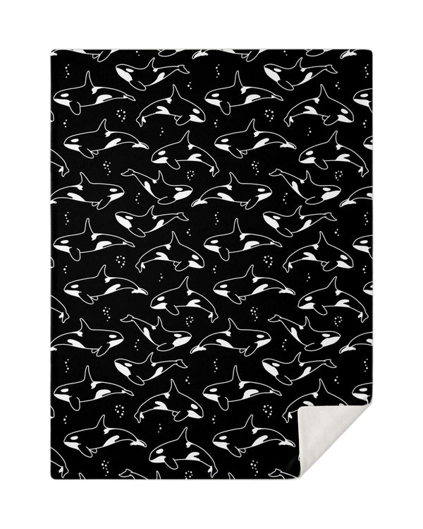 Black And White Orca Blanket - All Everything Dolphin