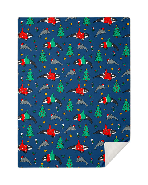 Christmas Orca Dolphin Blanket