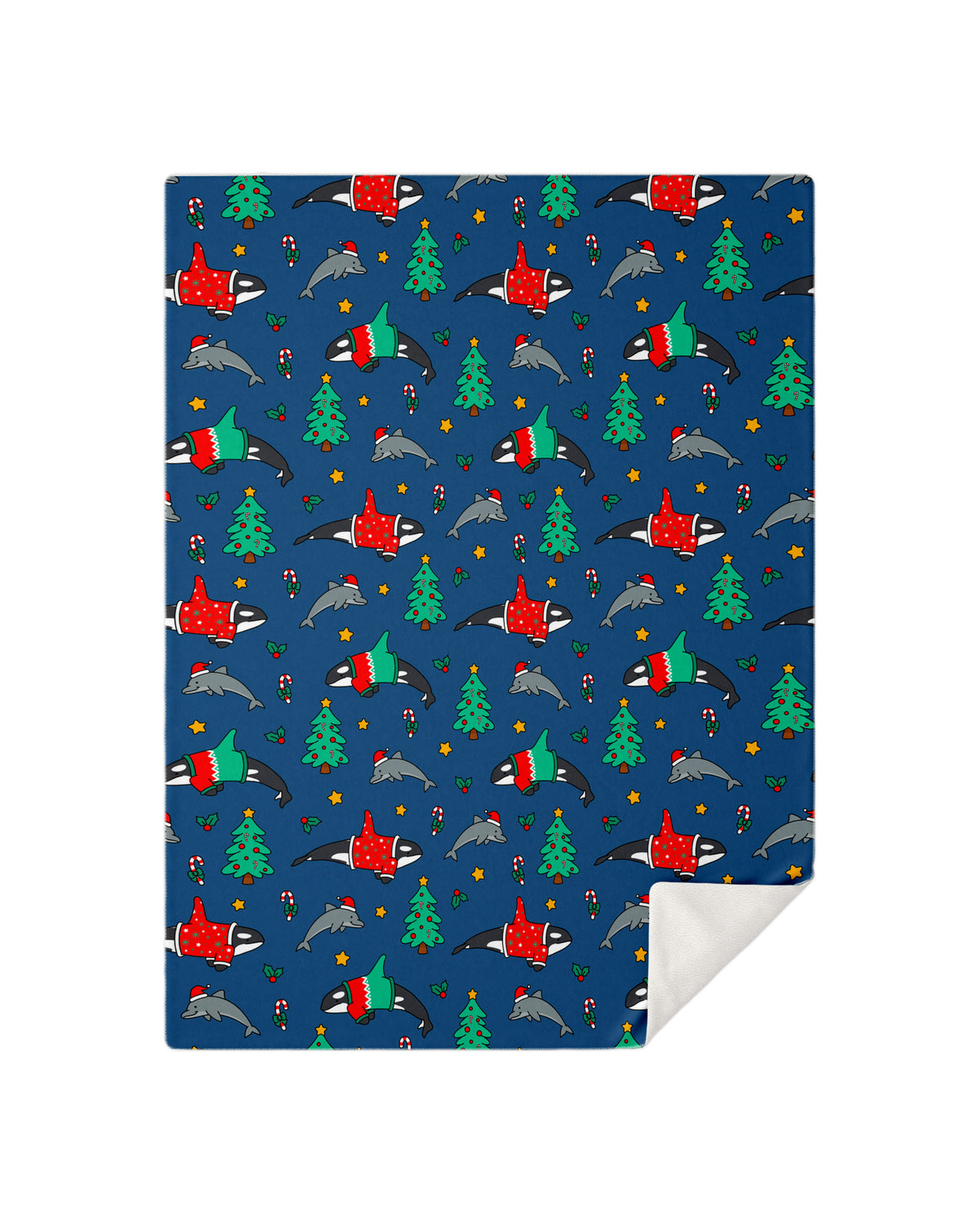 Christmas Orca Dolphin Blanket