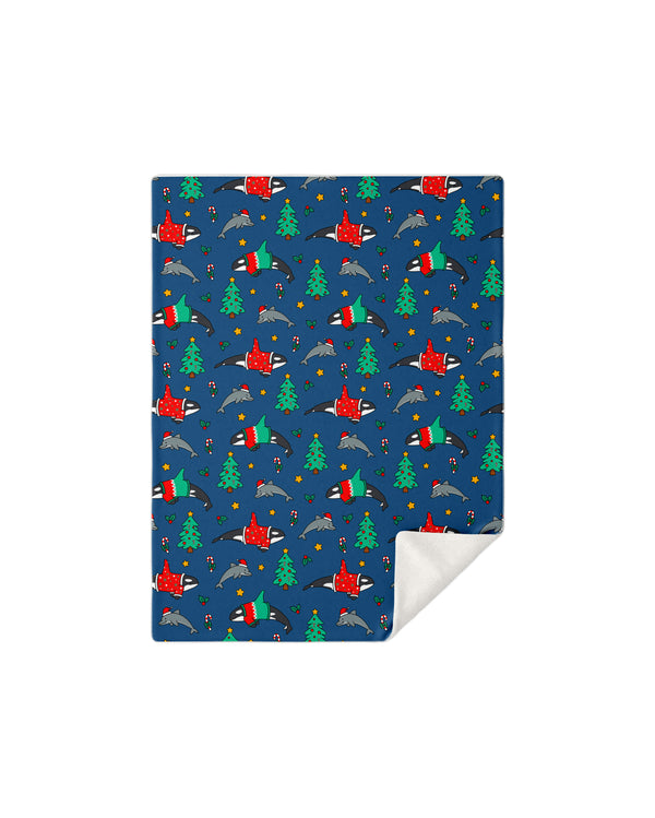 Christmas Orca Dolphin Blanket