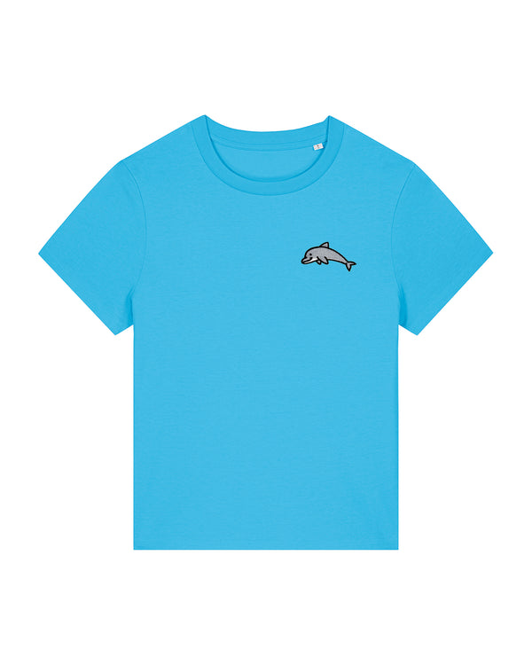 Dolphin Embroidered Women's T-Shirt