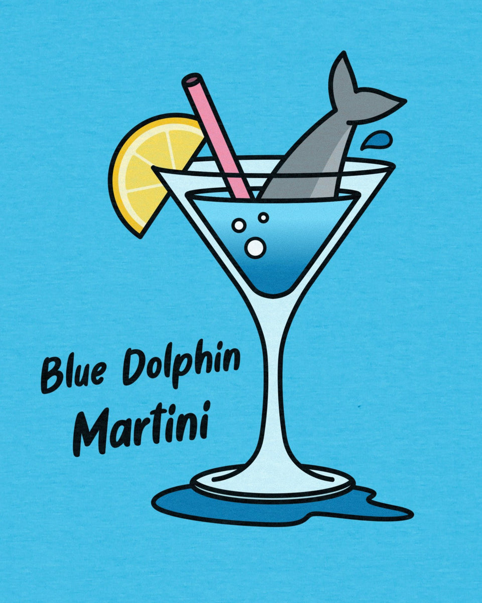 Blue Dolphin Martini T-Shirt