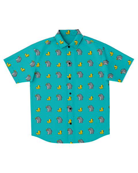 Dolphin Duck Face Button Shirt