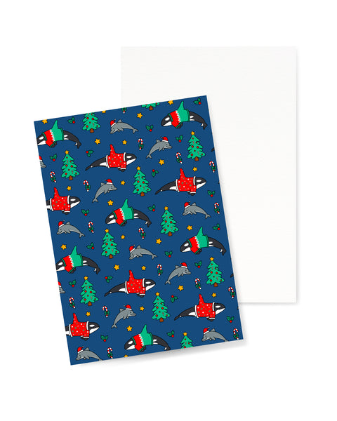 Orca Dolphin Christmas Card