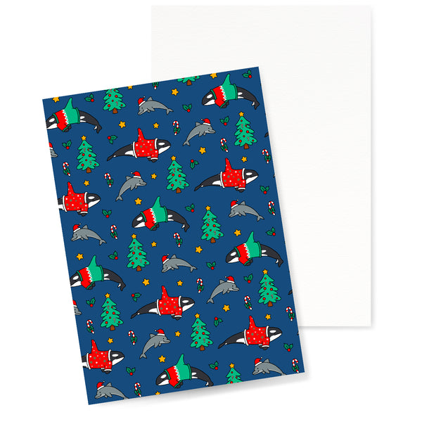 Orca Dolphin Christmas Card