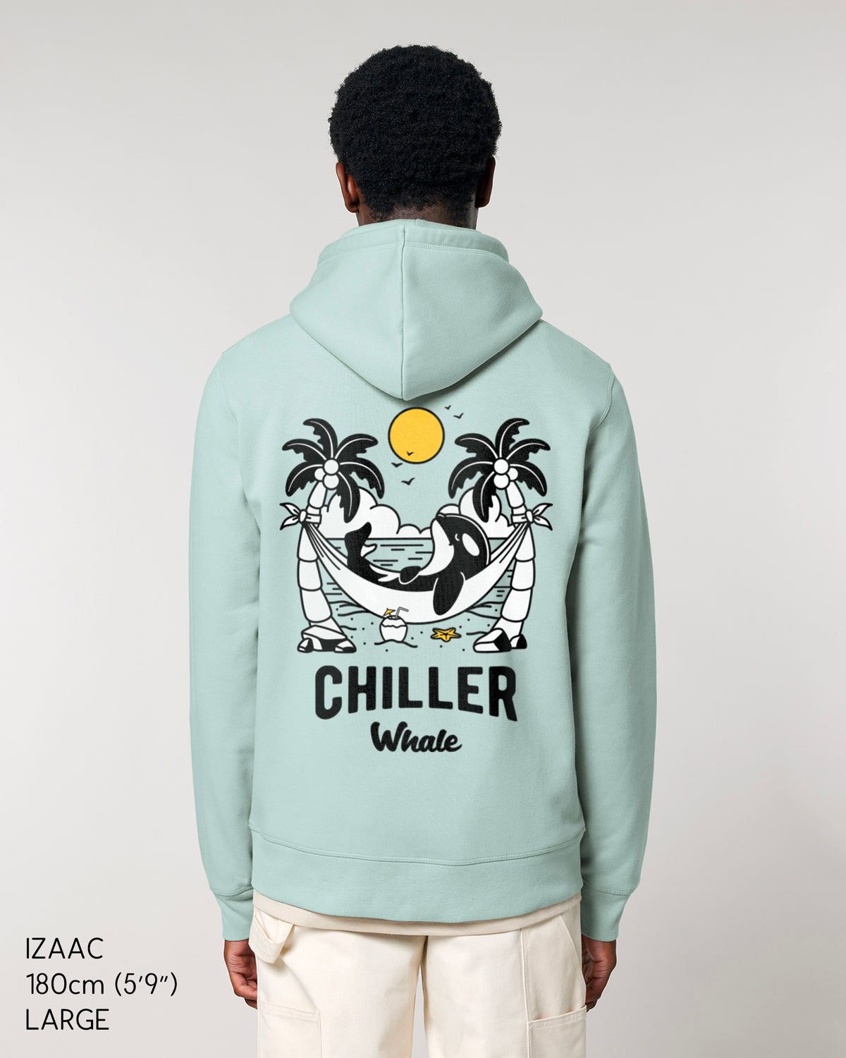 Chiller Whale Palm Trees Lightweight Hoodie