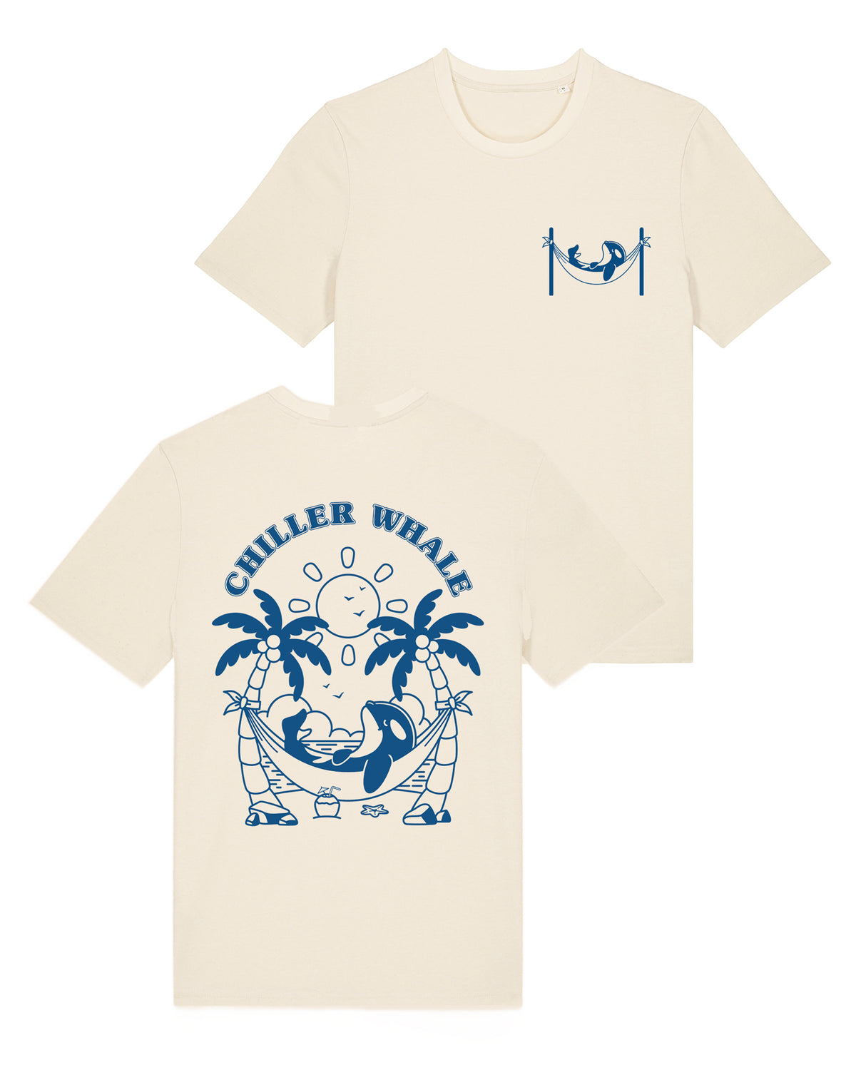 Chiller Whale Palm Trees Blue T-Shirt