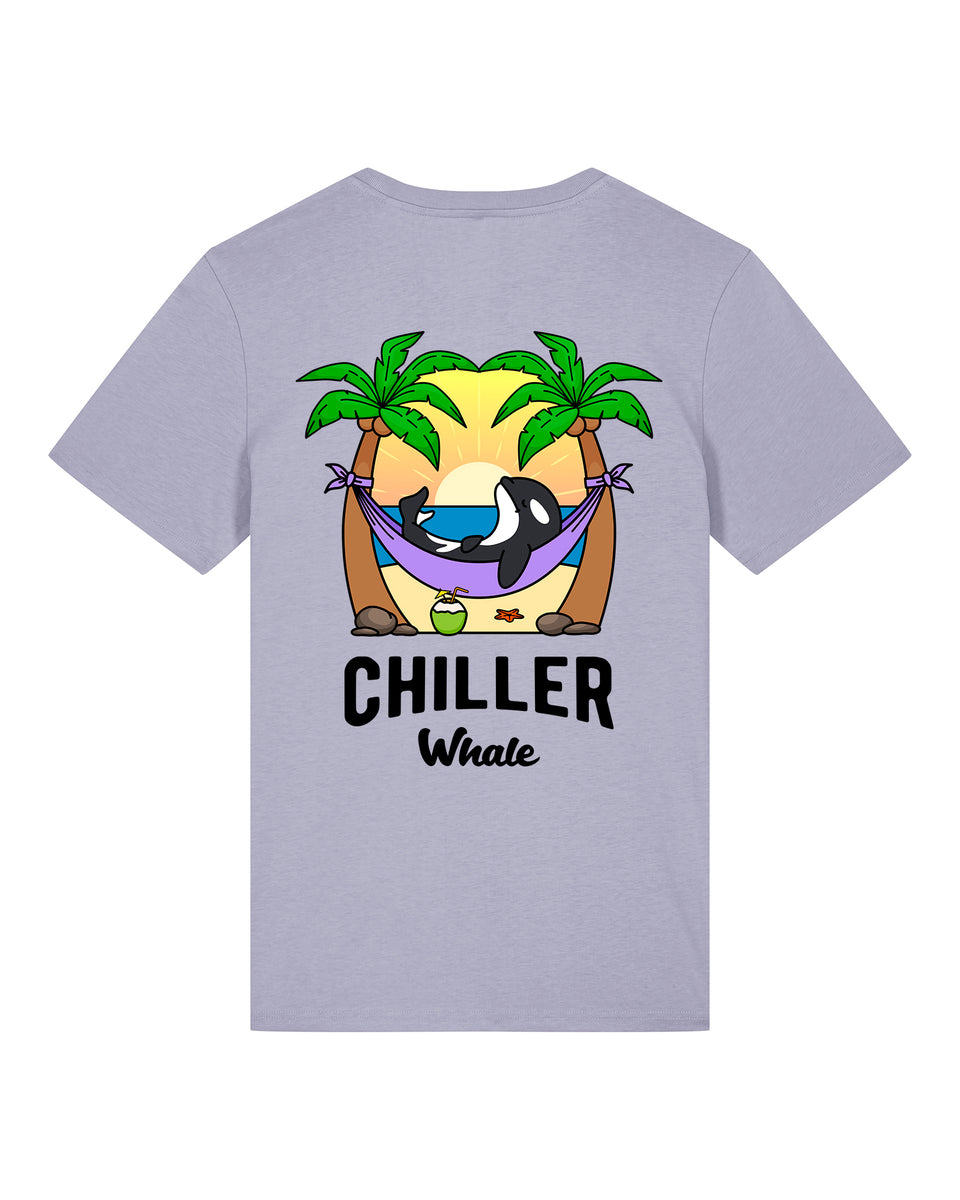 Chiller Whale Palm Trees Purple Lightweight T-Shirt