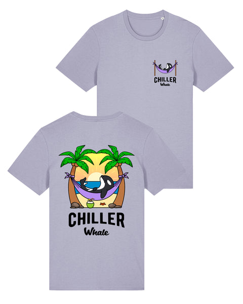 Chiller Whale Palm Trees Purple Lightweight T-Shirt