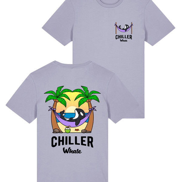 Chiller Whale Palm Trees Purple Lightweight T-Shirt