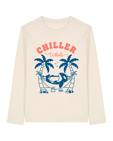 Chiller Whale Palm Trees Blue Long Sleeve T-Shirt