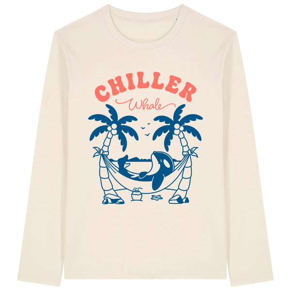 Chiller Whale Palm Trees Blue Long Sleeve T-Shirt