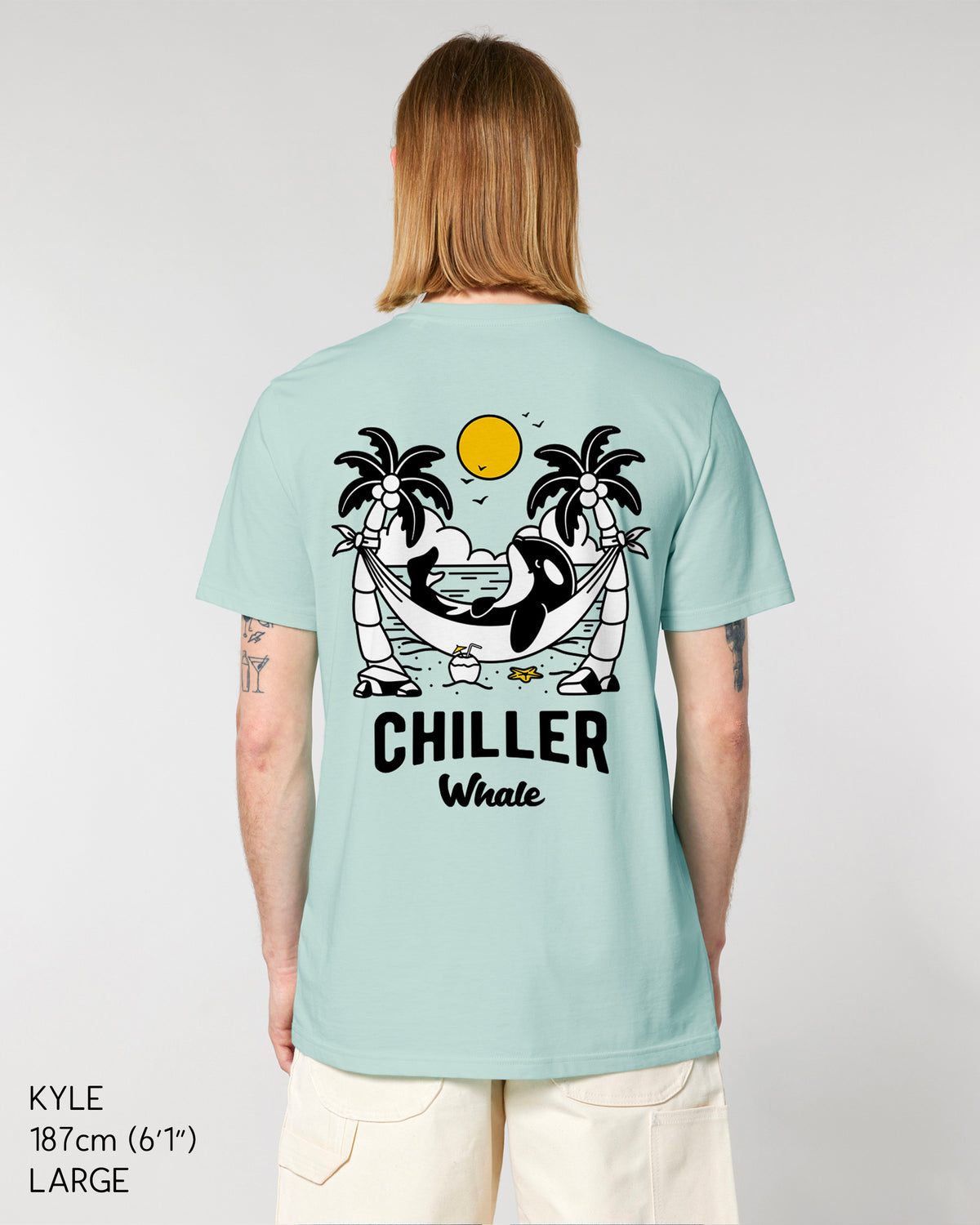 Chiller Whale Palm Trees Lightweight T-Shirt