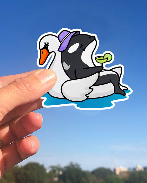 Chiller Whale Swan Sticker