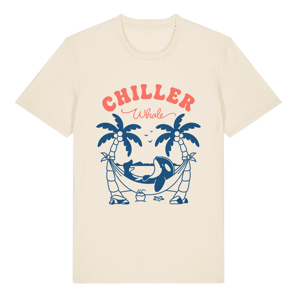 Chiller Whale Palm Trees Blue Lightweight T-Shirt