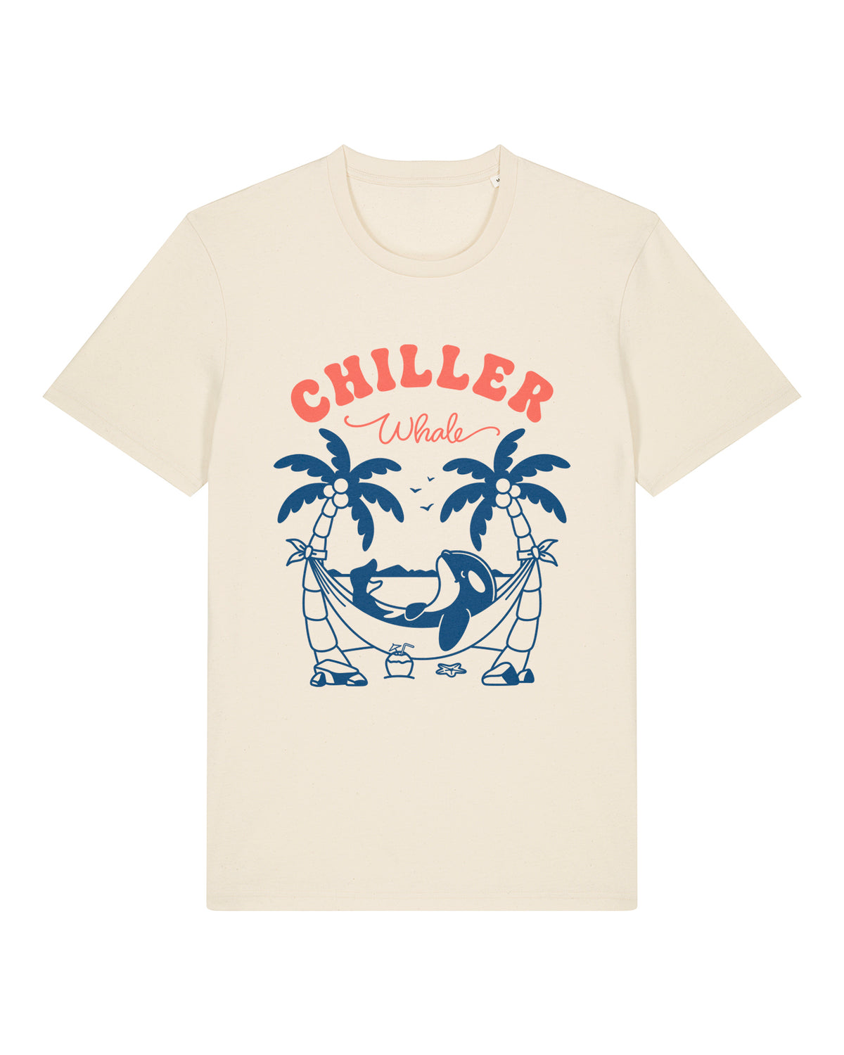 Chiller Whale Palm Trees Blue Lightweight T-Shirt