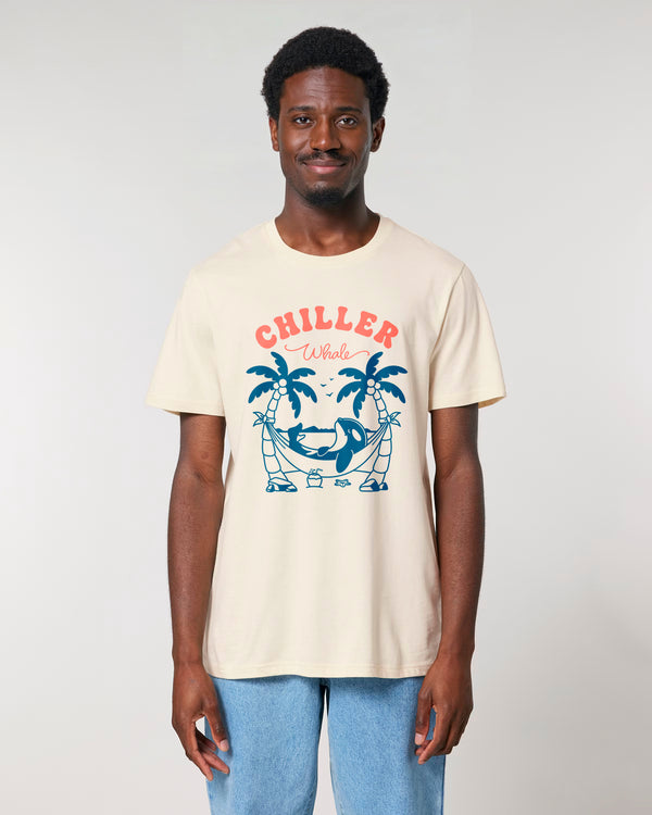 Chiller Whale Palm Trees Blue Lightweight T-Shirt