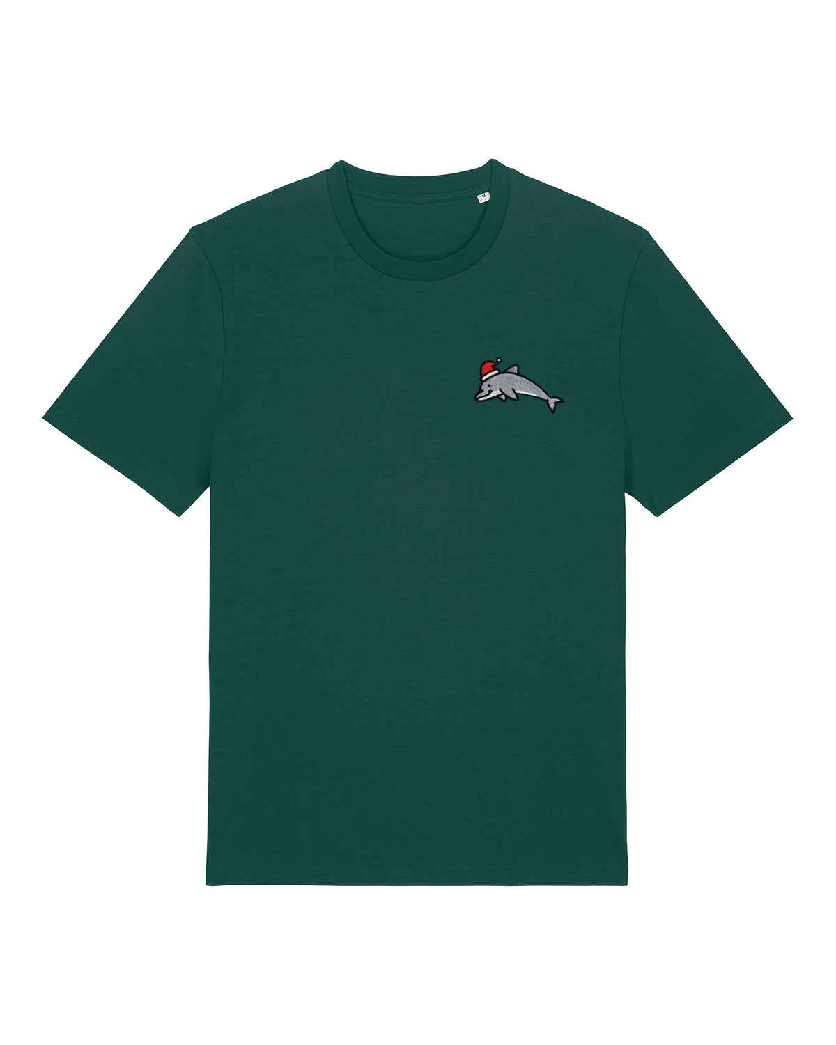 Christmas Dolphin Embroidered T-Shirt