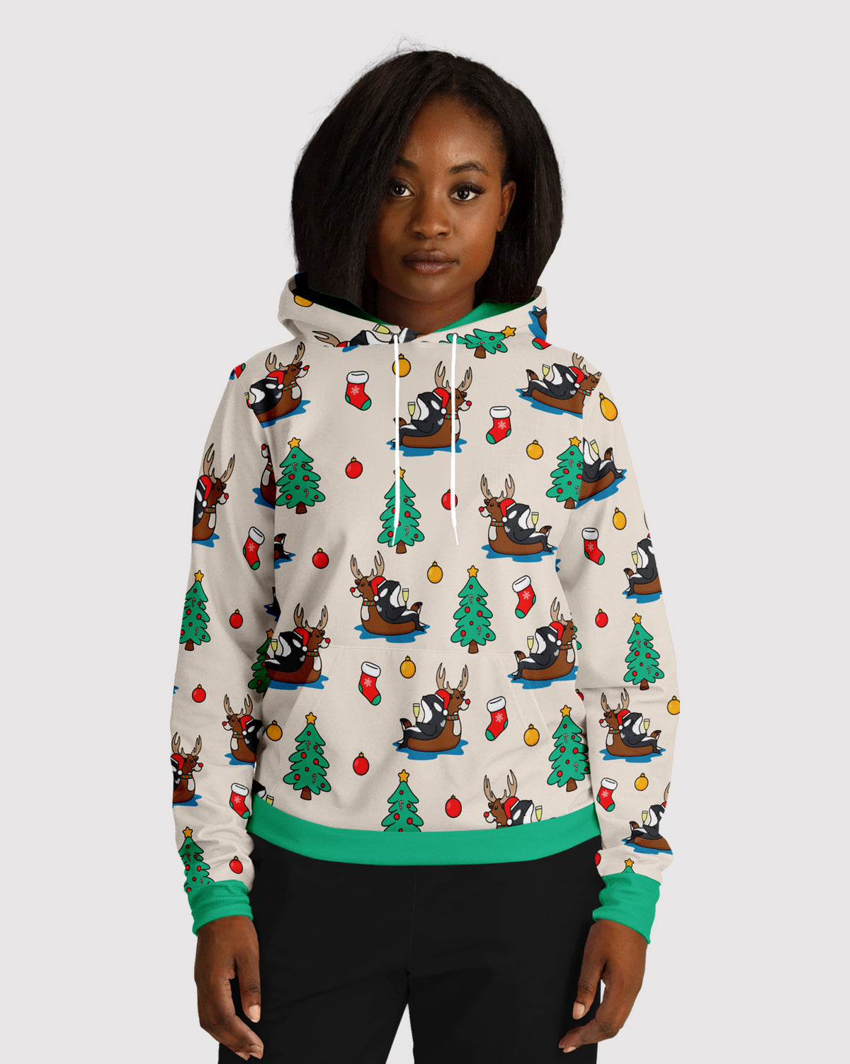 Christmas Orca AOP Hoodie
