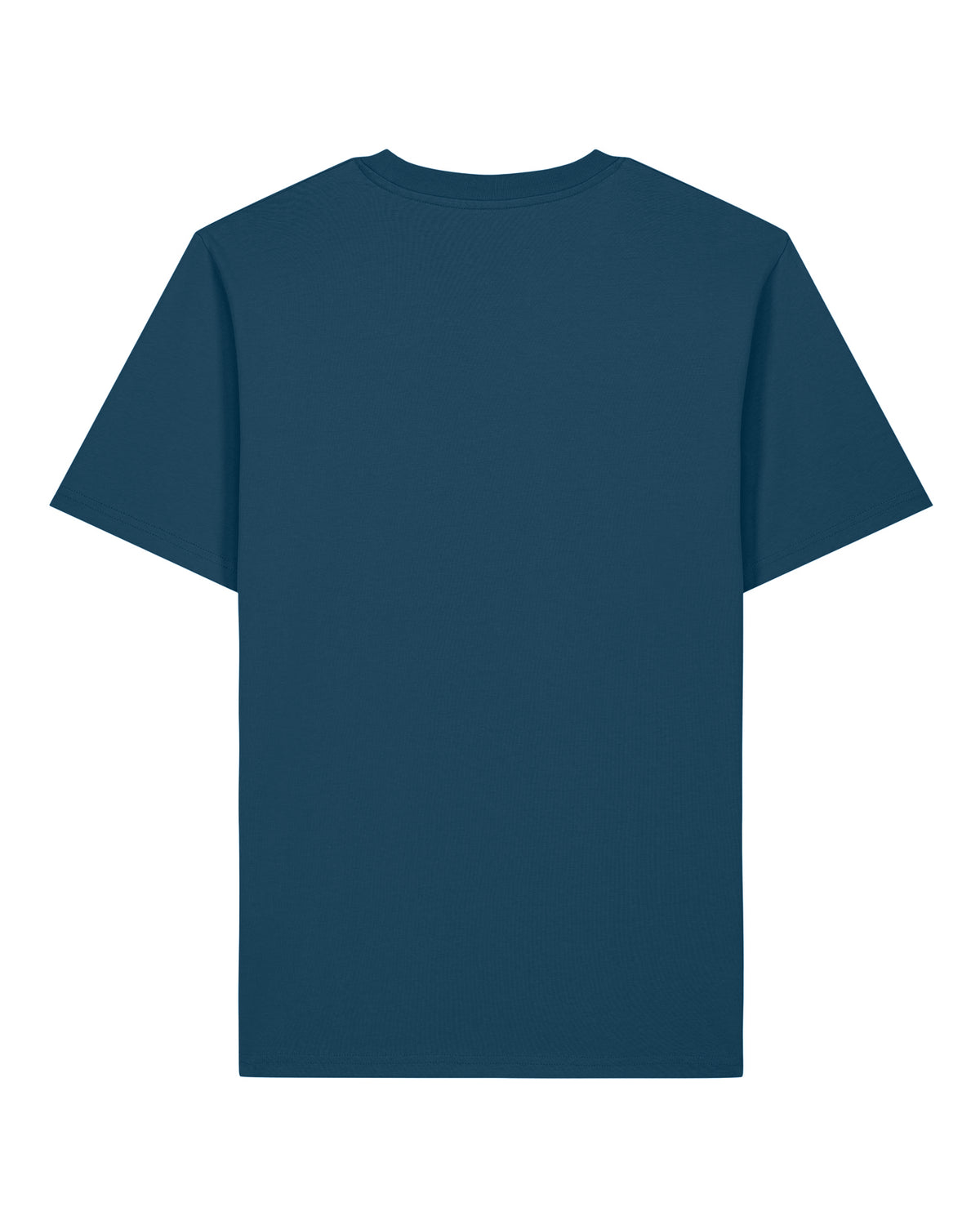 Golphin Dark organic cotton t-shirt with embroidered dolphin golf pun design back view in deep teal