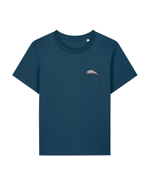 Dolphin Embroidered Women's T-Shirt