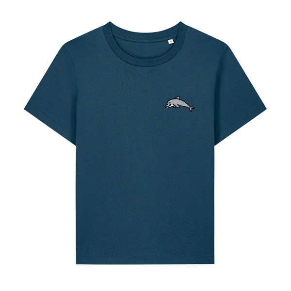 Dolphin Embroidered Women's T-Shirt