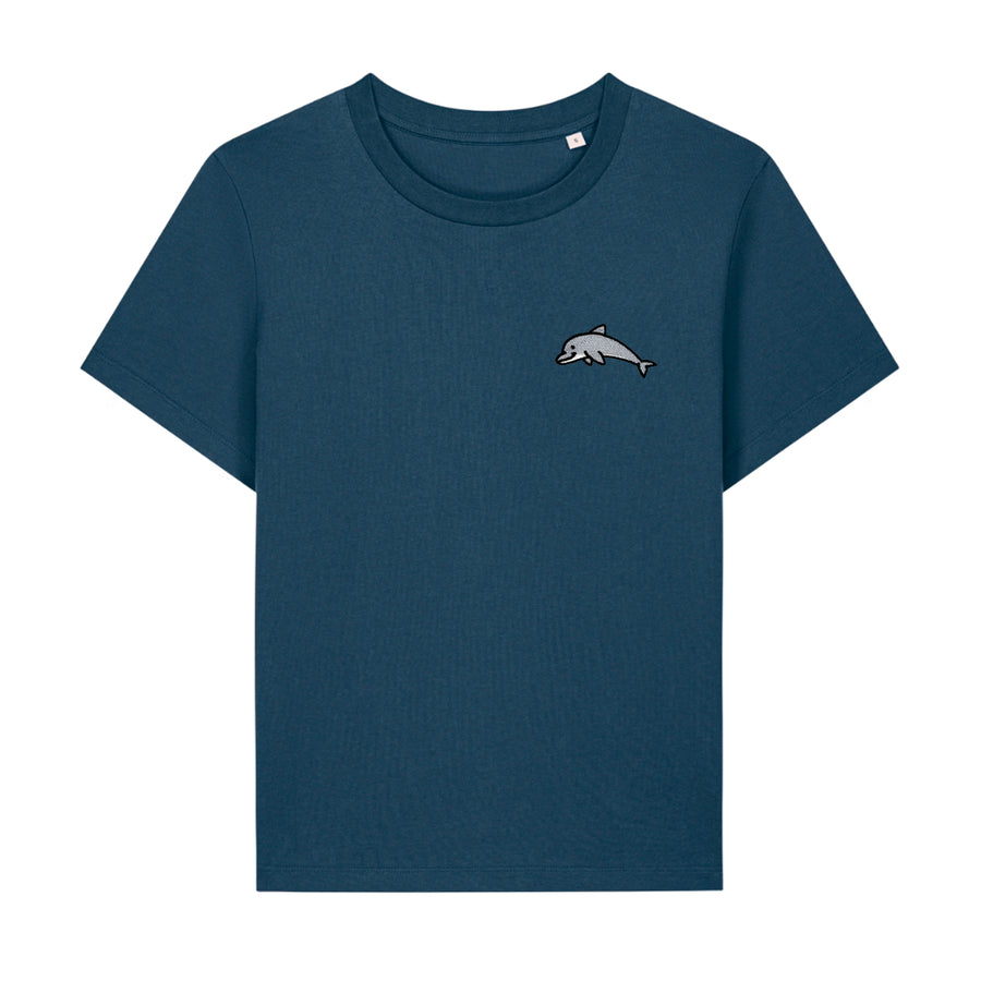 Dolphin Embroidered Women's T-Shirt