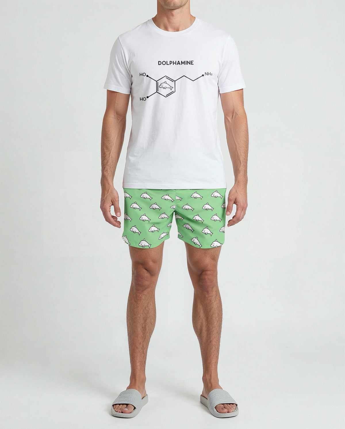 Dolphamine Green Swim Trunks