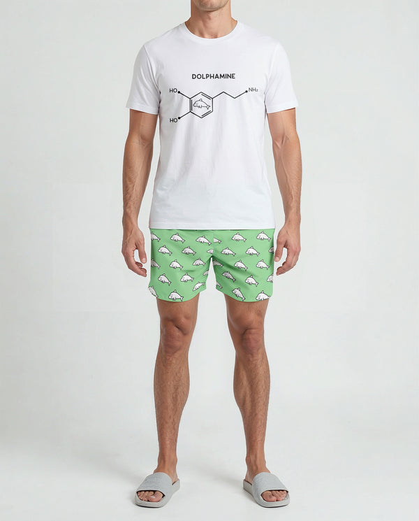 Dolphamine Green Swim Trunks