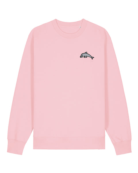 Dolphin Embroidered Pink Sweatshirt