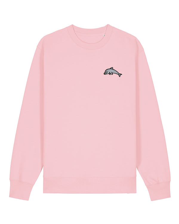 Dolphin Embroidered Pink Sweatshirt
