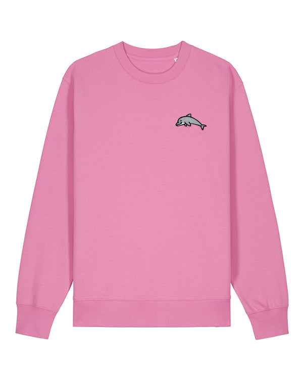 Dolphin Embroidered Pink Sweatshirt