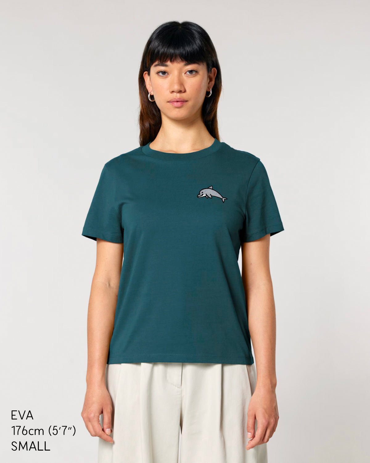 Dolphin Embroidered Women's T-Shirt
