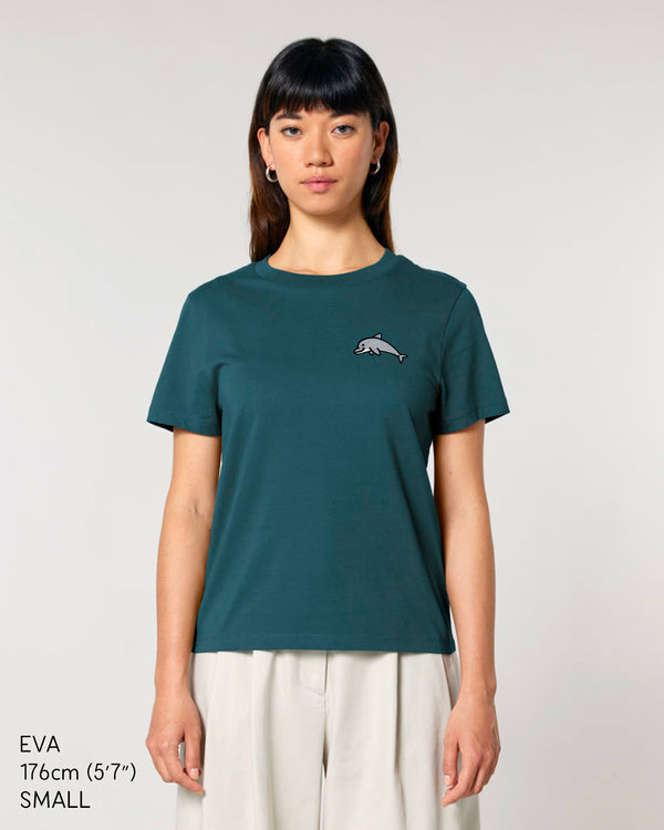 Dolphin Embroidered Women's T-Shirt