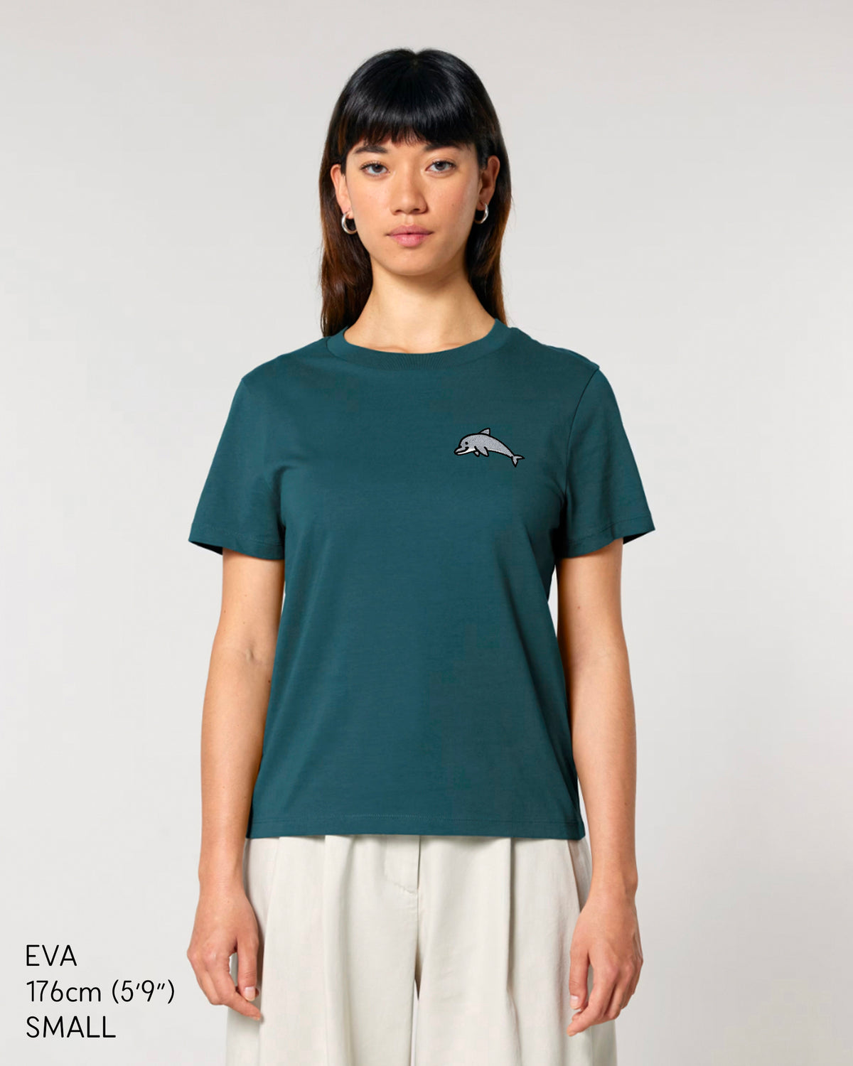 Dolphin Embroidered Women's T-Shirt