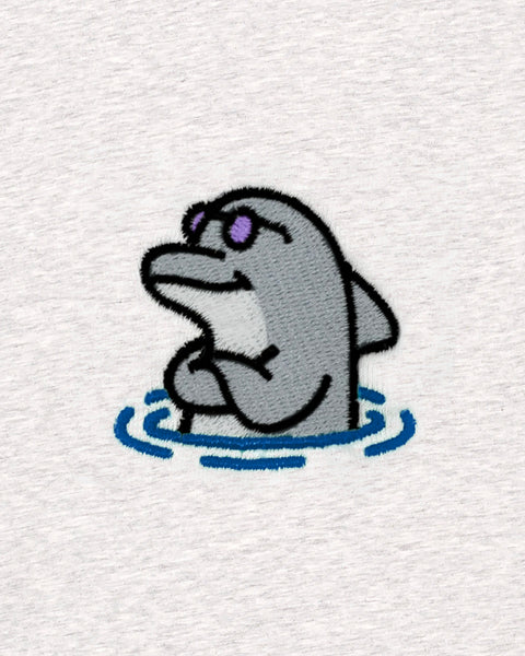 Cool Dolphin Embroidered T-Shirt
