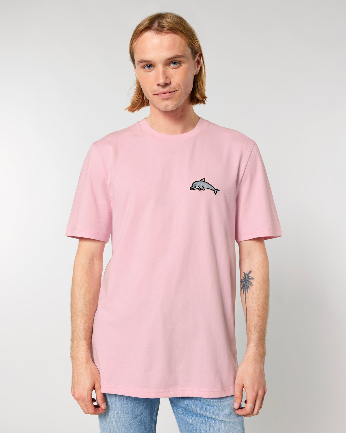 Dolphin Embroidered Pink T-Shirt