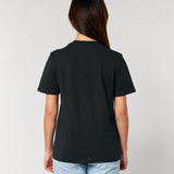 Person wearing Golphin Dark embroidered golf t-shirt casual style in black
