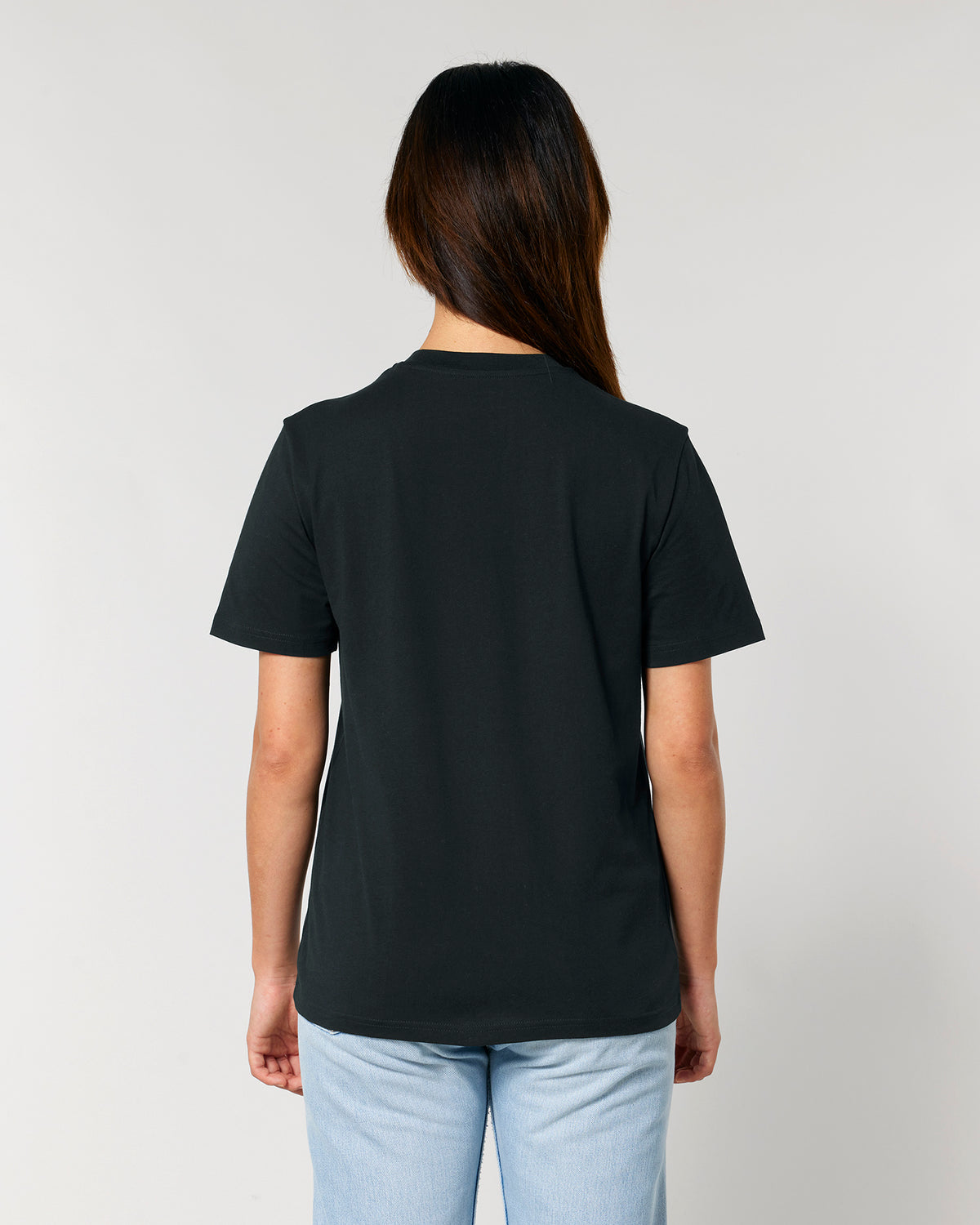 Person wearing Golphin Dark embroidered golf t-shirt casual style in black