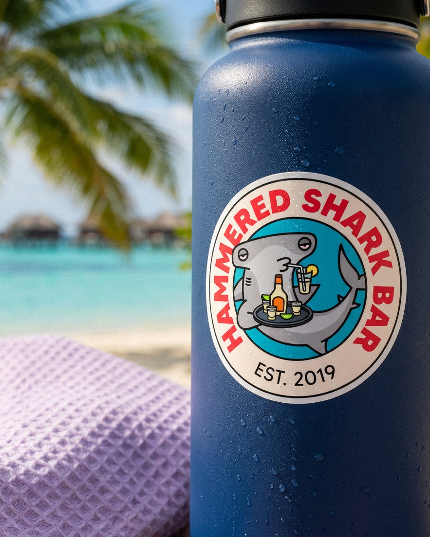 Hammered Shark Bar Circle Sticker
