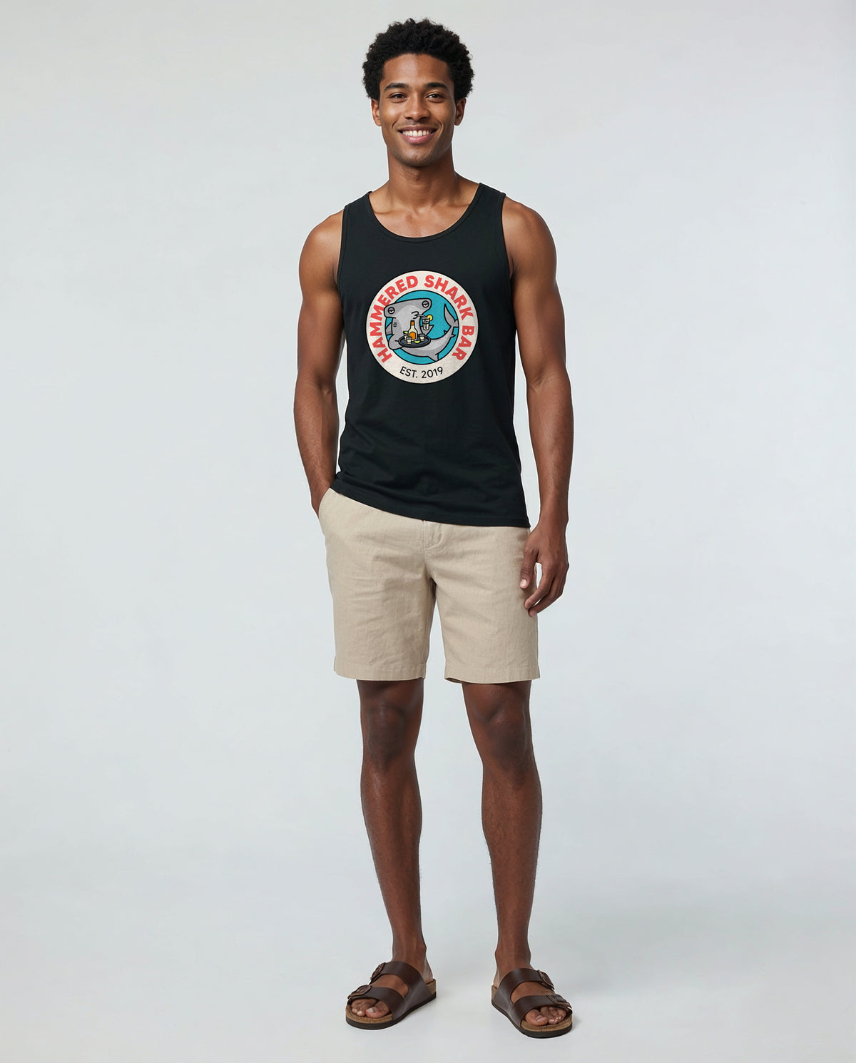 Hammered Shark Bar Men's Tank Top
