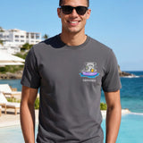 Person wearing Hammered funny shark pun t-shirt resort beach style