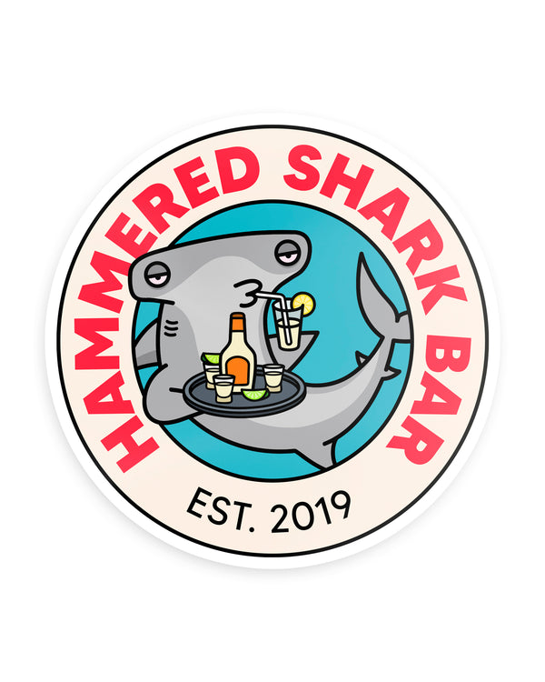 Hammered Shark Bar Circle Sticker
