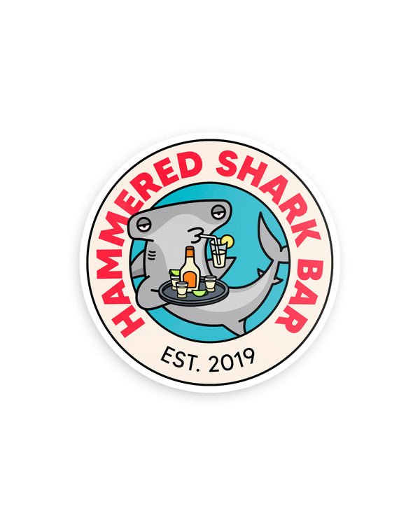 Hammered Shark Bar Circle Sticker