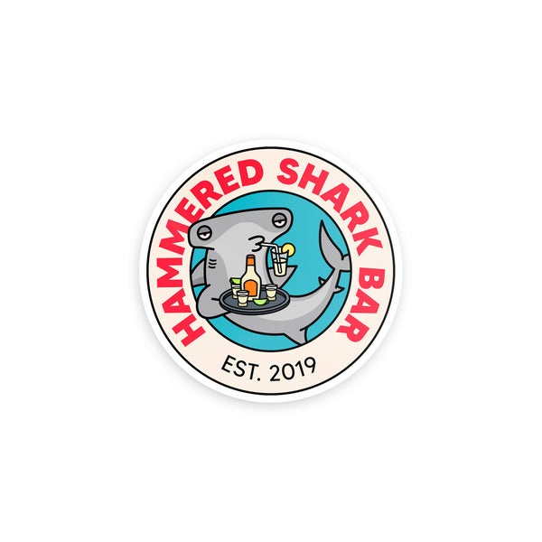 Hammered Shark Bar Circle Sticker